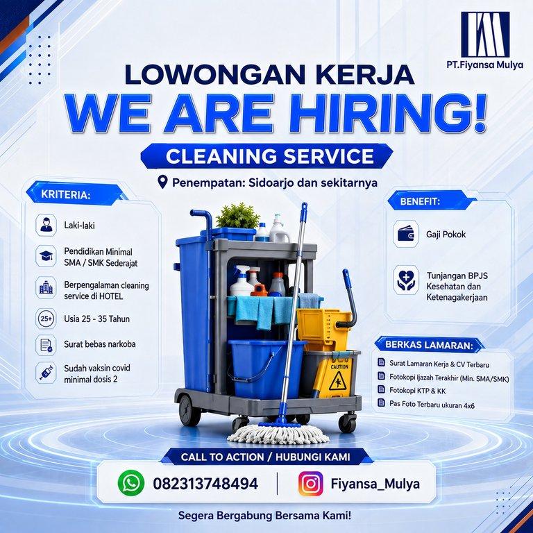 Poster lowongan Cleaning Service